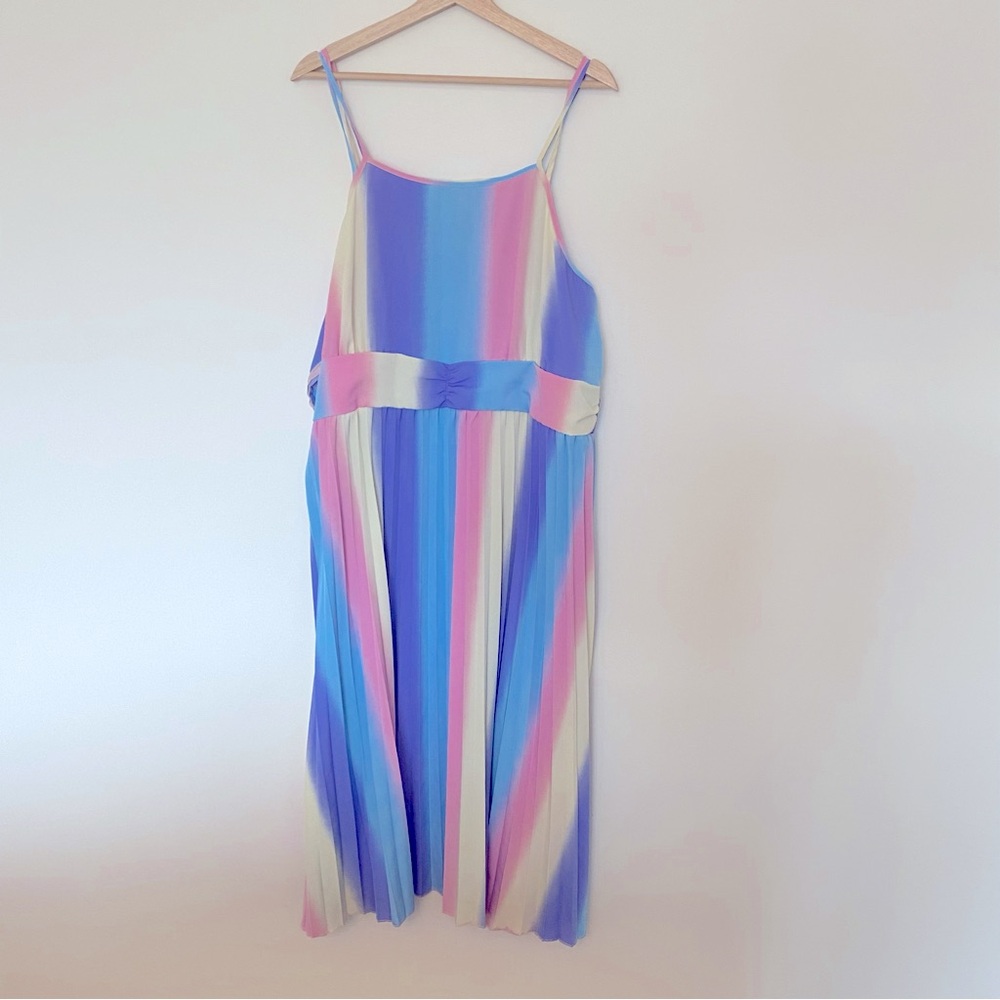 SHEIN Women Ombre Pleated Cami Dress, Size 3XL (18), Pink, Blue, Purple, Yellow - Picture 2 of 7